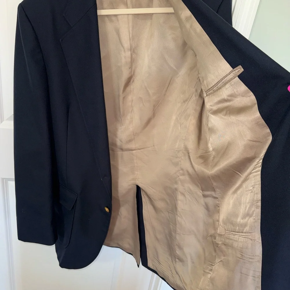 Savile Row Men's Navy Blue Blazer with Gold Buttons size 40L - Picture 16 of 16